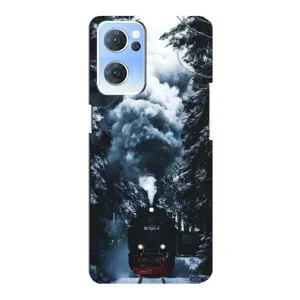 Новорічні, Святкові Чохли для Oppo Reno7 5G - 2024 год (Зимовий потяг)