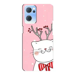 Новогодние Чехлы для Оппо Рено 7 (5G) (VPrint) (Зимний кот)