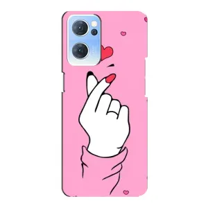 Чохол з принтом для Oppo Reno7 5G (AlphaPrint - Знак сердечка) (Знак Love)