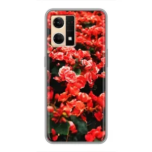 Чехлы с Цветами для Oppo Reno7 Pro 5G (VPrint) (Цветы красные)