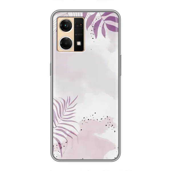 Чехол с принтом «Фиолетовые листья» для OPPO Reno7 Pro 5G