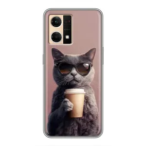 Чохол з принтом стильні тварини для OPPO Reno7 Pro 5G
«ОППО Рено7 Про 5Джи» (Кіт з кавою)