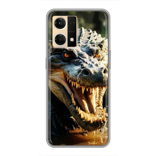 Чохол з принтом «Небезпечний крокодил» для OPPO Reno7 Pro 5G