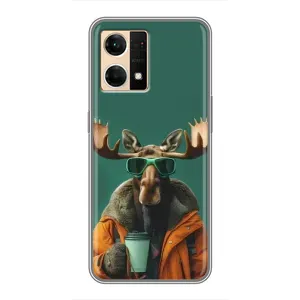 Чохол з принтом стильні тварини для OPPO Reno7 Pro 5G
«ОППО Рено7 Про 5Джи» (Лось з кавою)