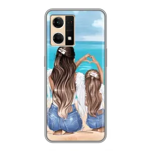 Чехол с печатью для Oppo Reno7 Pro 5G - (Мама с ребенком) (AlphaPrint) (Мама с доченькой)