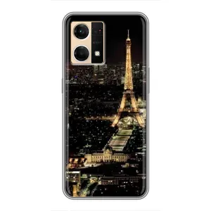 Чехол Эйфелева Башня для Oppo Reno7 Pro 5G - (AlphaPrint) (Ночной Париж)