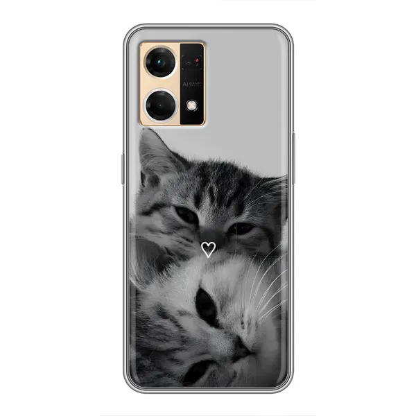 Чохол з принтом «Пара котів» для OPPO Reno7 Pro 5G