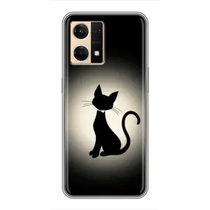 Чохол з принтом для Oppo Reno7 Pro 5G (AlphaPrint) Модні коти (Силует котика)