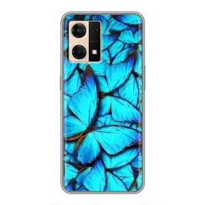 Чохол з принтом для OPPO Reno7 Pro 5G
«ОППО Рено7 Про 5Джи» - (Прикольні) (AlphaPrint) (Сині метелики)