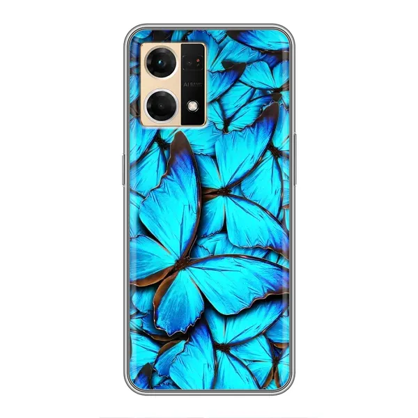 Чохол з принтом «Сині метелики» для OPPO Reno7 Pro 5G Чохол з принтом «Сині метелики» для OPPO Reno7 Pro 5G
