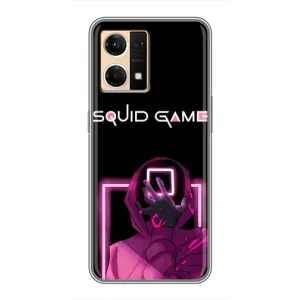 Чохол Гра в кальмара для Oppo Reno7 Pro 5G (Неоновий охоронець гри)
