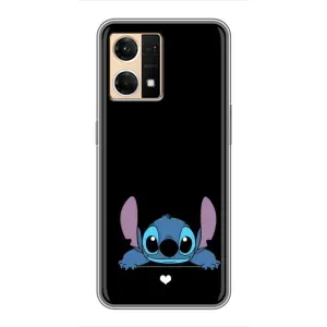 Чохол з принтом Стіч на OPPO Reno7 Pro 5G (Стіч на чорному)