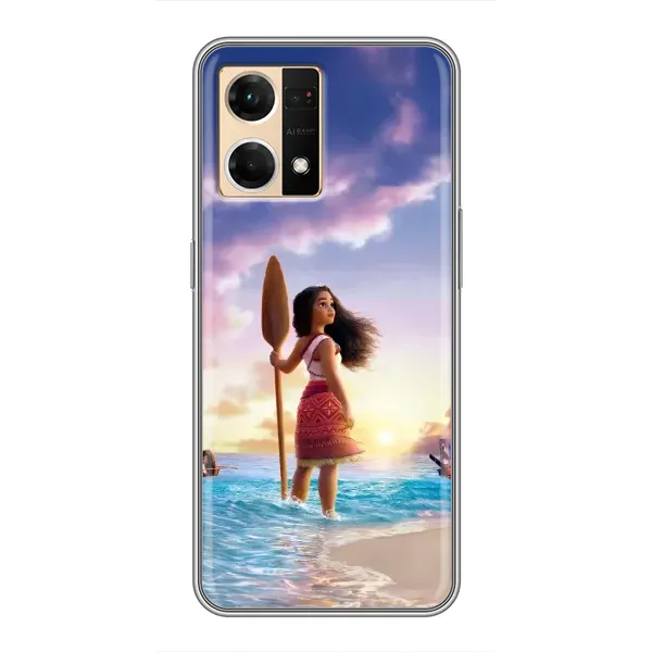 Чохол з принтом «Моана з веслом» для OPPO Reno7 Pro 5G