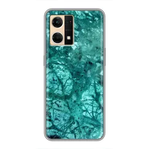 Мраморный чехол на Oppo Reno7 Pro 5G (VPrint) (Зеленый мрамор)