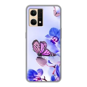 Чехлы с Цветами для Oppo Reno7 4G (VPrint) (Бабочка на цветочке)