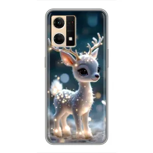 Яскравий чохол для OPPO Reno7 4G з Зимові Оленята (Блискуче оленятко)