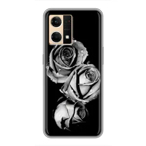 Чехол с принтом «Черная роза» для OPPO Reno7 4G