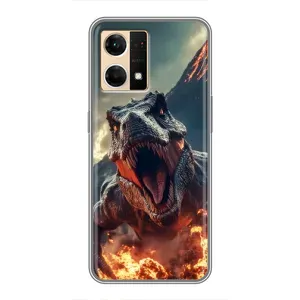 Чехол с принтом «Огненный динозавр» для OPPO Reno7 4G