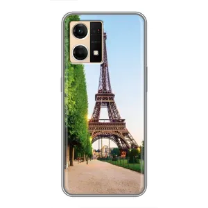 Чохол Ейфелева Вежа Oppo Reno7 4G - (AlphaPrint) (Дорога до Парижу)