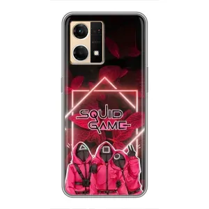 Чехол Гра в кальмара для Oppo Reno7 4G (Охранники Игра кальмара)