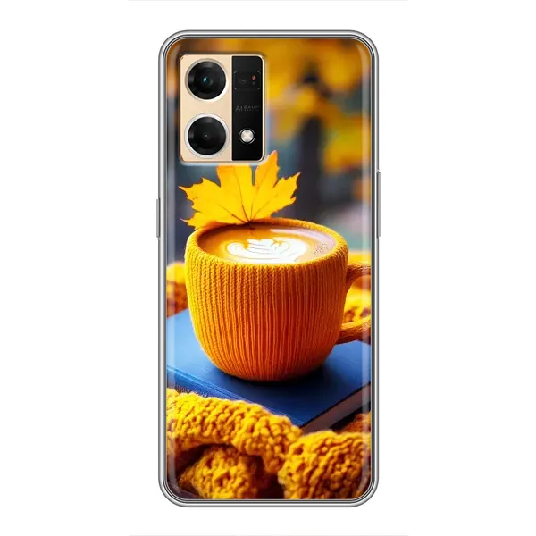 Чехол с принтом «Кофе на желтом пледе» для OPPO Reno7 4G