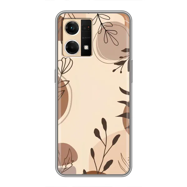 Чохол з принтом «Коричневі квіти» для OPPO Reno7 4G Чохол з принтом «Коричневі квіти» для OPPO Reno7 4G