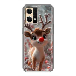 Яркий чехол для Oppo Reno7 4G с Зимними Оленятами
