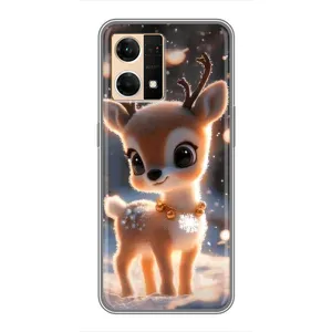 Яскравий чохол для OPPO Reno7 4G з Зимові Оленята (Оленятко)