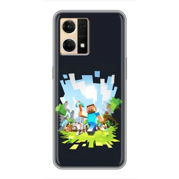 Чохол з принтом «персонажі Minecraft» для OPPO Reno7 4G Чохол з принтом «персонажі Minecraft» для OPPO Reno7 4G