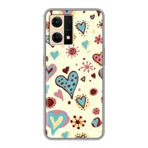 Чехлы для любимой на ОППО Рено7 4G (VPrint) (Сердечки)
