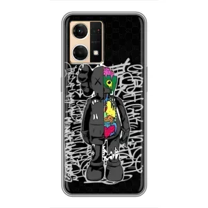 Чохол з принтом «Стиль Bearbrick» для OPPO Reno7 4G