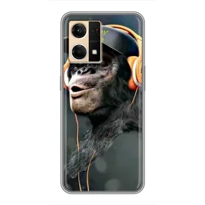 Чехол с принтом «В наушниках» для OPPO Reno7 4G