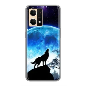 Чехол с принтом «Волк на луну» для OPPO Reno7 4G