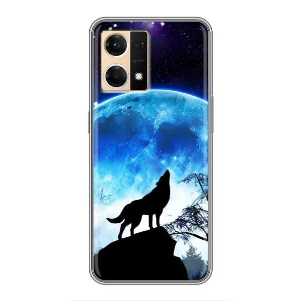 Чехол с принтом «Волк на луну» для OPPO Reno7 4G Чехол с принтом «Волк на луну» для OPPO Reno7 4G