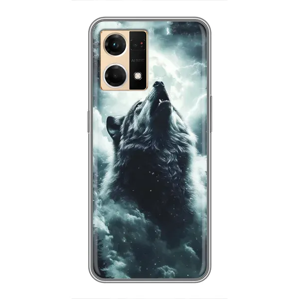 Чехол с принтом «Волк в облаках» для OPPO Reno7 4G Чехол с принтом «Волк в облаках» для OPPO Reno7 4G