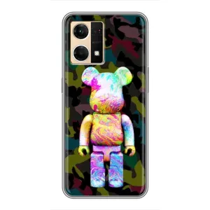 Чохол з принтом «Яскравий Bearbrick» для OPPO Reno7 4G