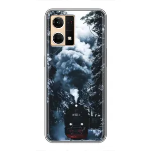Новорічні, Святкові Чохли для Oppo Reno7 4G - 2024 год (Зимовий потяг)