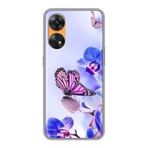 Чохли з квітами для Oppo Reno 8T (VPrint) (Метелик на квітах)