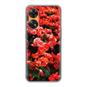 Чохли з квітами для Oppo Reno 8T (VPrint) (Квіти червоні)