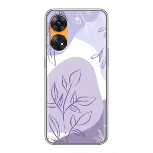 Силконовий чохол з принтом в квітах на Oppo Reno 8T (Фіолетове листя абстракція)