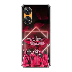 Чехол Гра в кальмара для Oppo Reno 8T (Охранники Игра кальмара)
