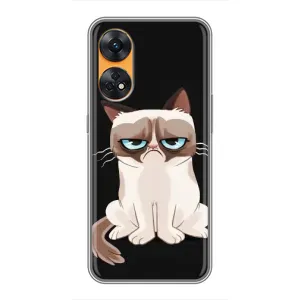 Чохол з принтом для Oppo Reno 8T (AlphaPrint) Модні коти (Сумний кіт)