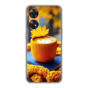 Чехол с принтом «Кофе на желтом пледе» для OPPO Reno 8T