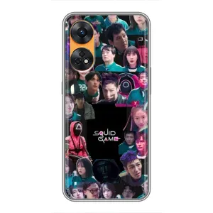 Чехол Гра в кальмара для Oppo Reno 8T (Коллаж Игра кальмара)