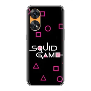Чехол Гра в кальмара для Oppo Reno 8T (Паттерн Игра кальмара)
