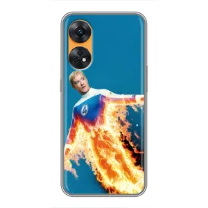 Чехол с принтом Фантастическая четверка для Oppo Reno 8T (Человек-факел в огне)