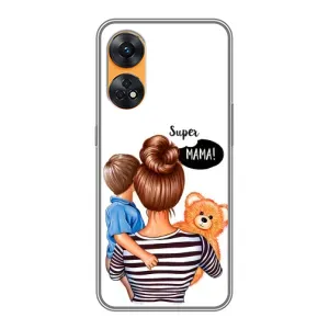 Чохол з друком для Oppo Reno 8T - (Мама з дитинкою) (AlphaPrint) (Мама з синочком)