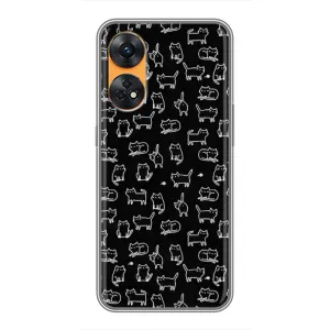 Чохол з принтом для Oppo Reno 8T (AlphaPrint) Модні коти (Маленькі котики)