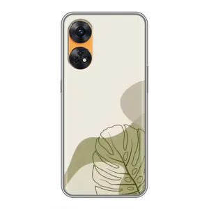 Силконовий чохол з принтом в квітах на Oppo Reno 8T (Зелена монстера дизайн)