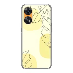 Силконовий чохол з принтом в квітах на Oppo Reno 8T (Жовта монстера арт)
